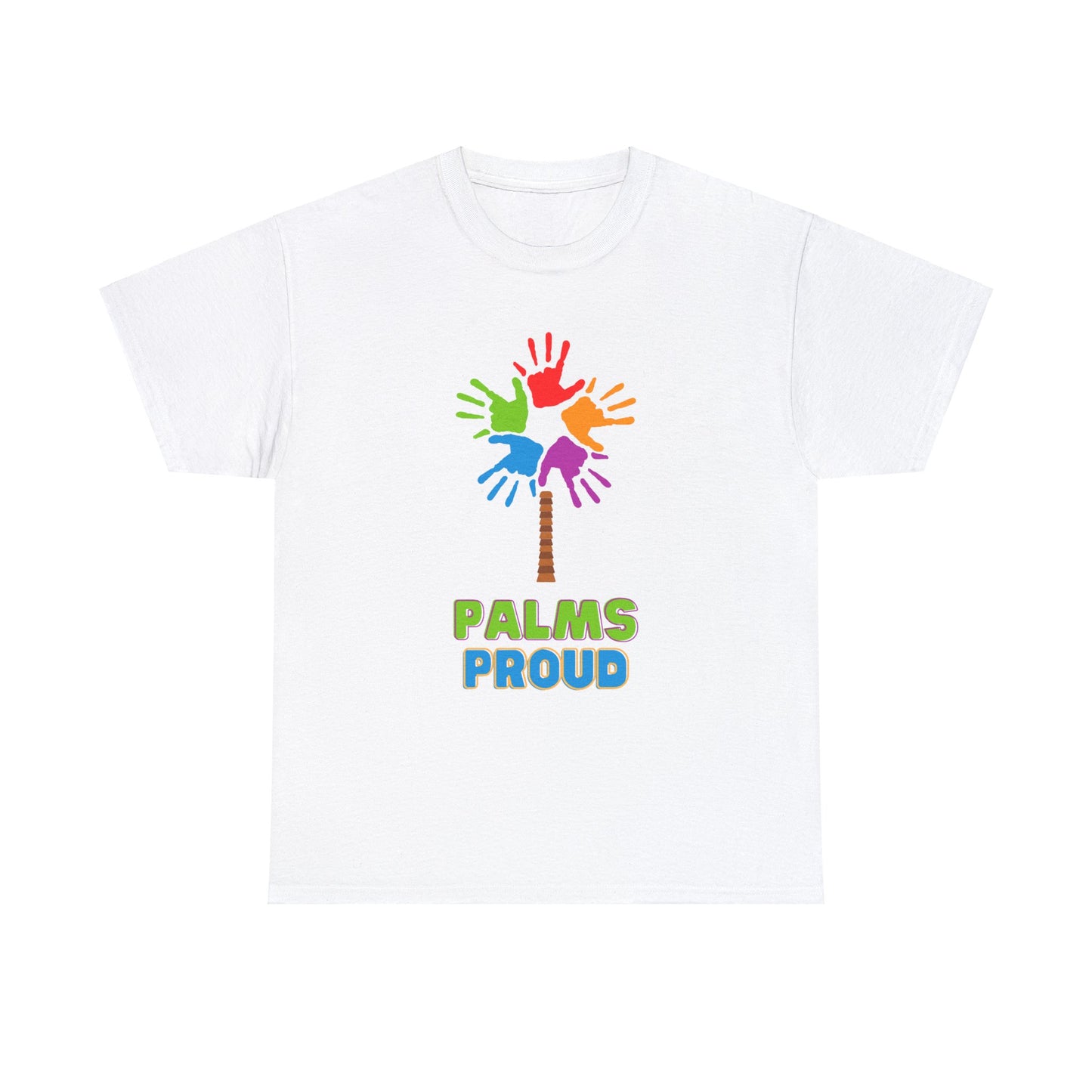 Rainbow Palms Proud Round - Heavy Cotton Tee