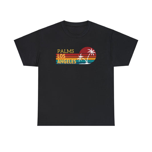 Palms Los Angeles Retro Sun & Palms - Unisex Heavy Cotton Tee